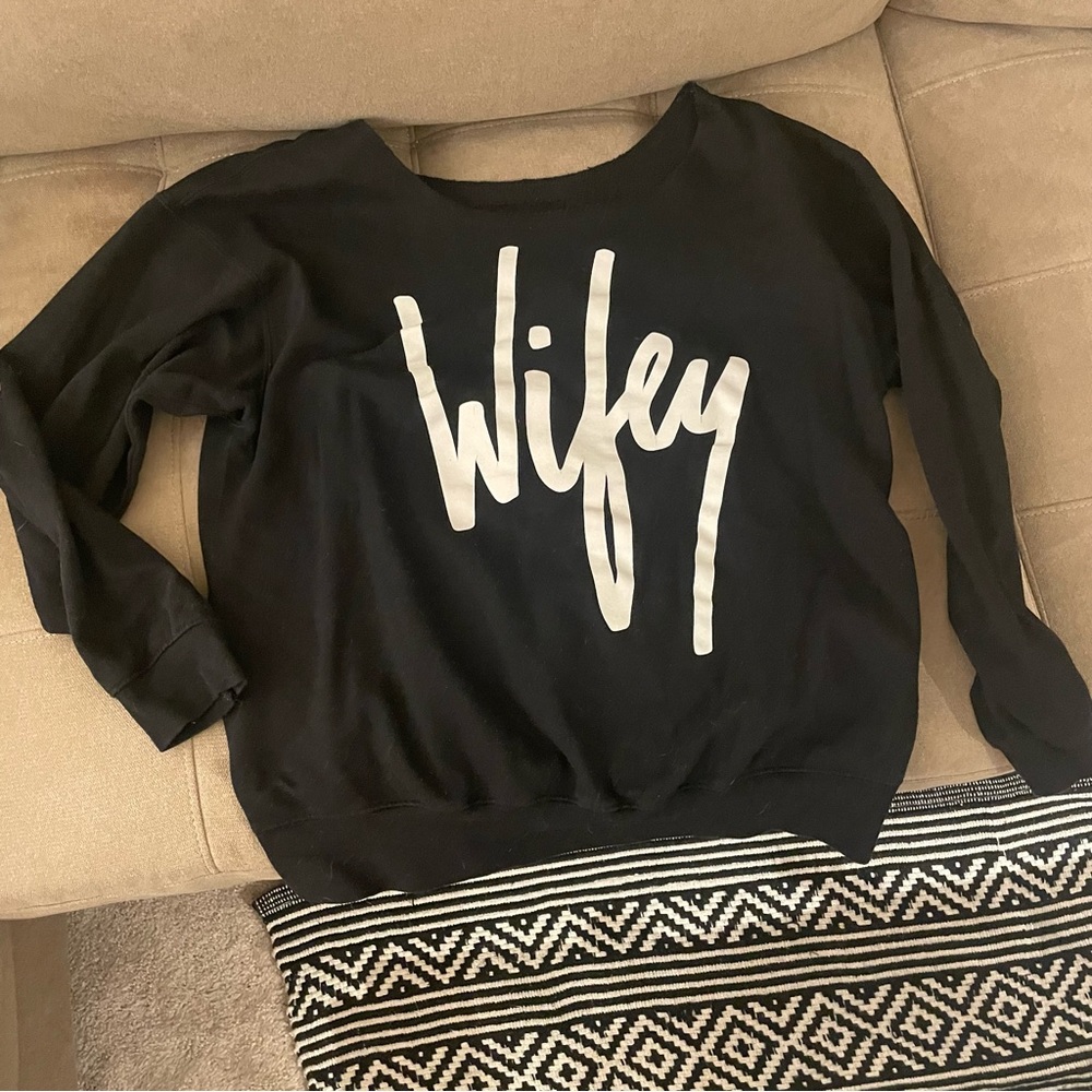 Wifey boat neck sweatshirt